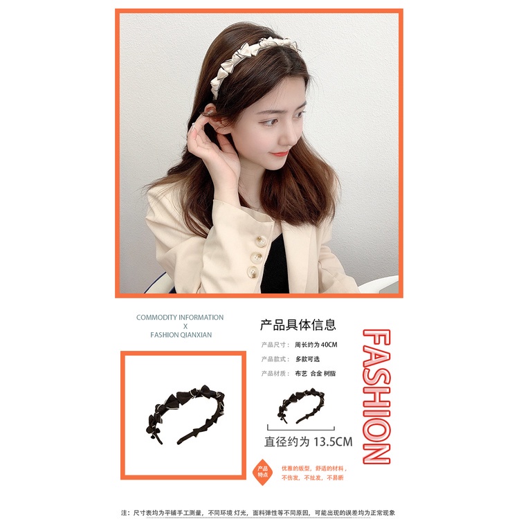 Dây Buộc Tóc Mỏng Thắt Nơ Phong Cách Pháp Cổ Điển Dễ Phối Đồ Cho Nữ