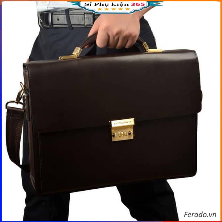 Cặp xách nam GOLDLION da thật khóa số