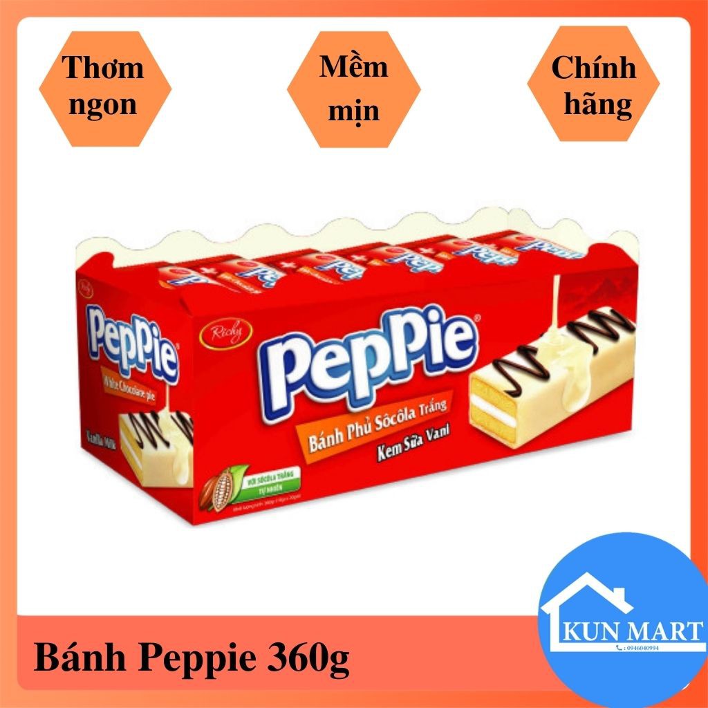 Bánh Peppie Richy Thơm Ngon Mềm Mịn Khay 360g