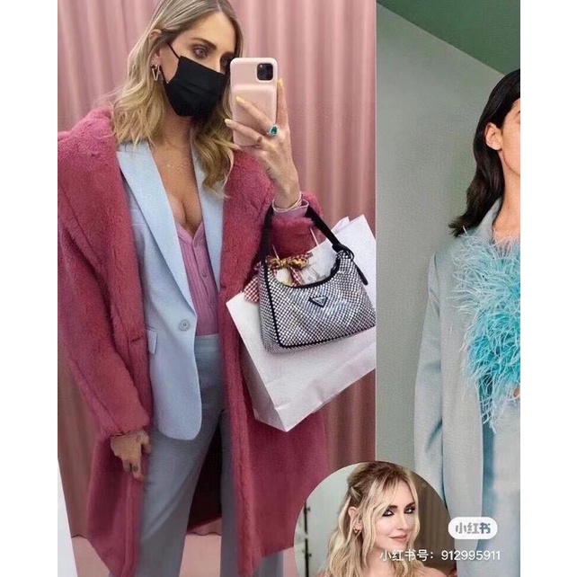 Túi xách/đeo nữ vai logo thương hiệu Prada Hobo 2021 cao cấp mẫu mới hoạ tiết đính hạt lấp lánh