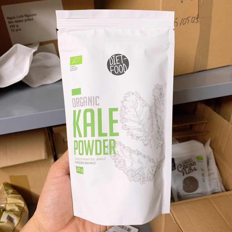 Bột cải xoăn hữu cơ Kale Organic Powder 100g - 100% rau cải xoăn kale nguyên chất