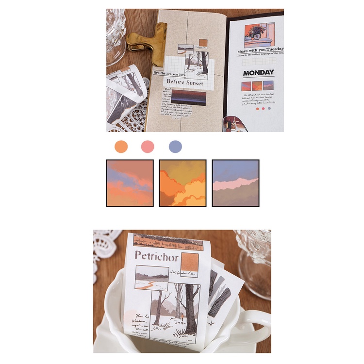 Dải Sticker chủ đề Vẻ Đẹp Nghệ Thuật - Nhãn dán Trang Trí Sổ Tay Bullet Journal Cá Tính