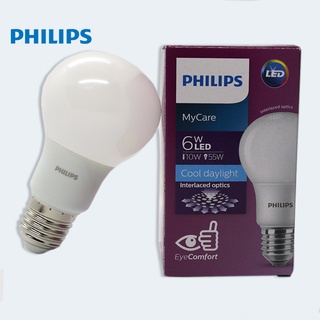 Bóng đèn tròn Philips LED bulb Mycare 6W ánh sáng Vàng - Trắng
