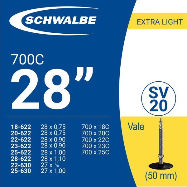 Ruột Xe Đạp Schwalbe 700c SV20 (50mm) ExtraLight