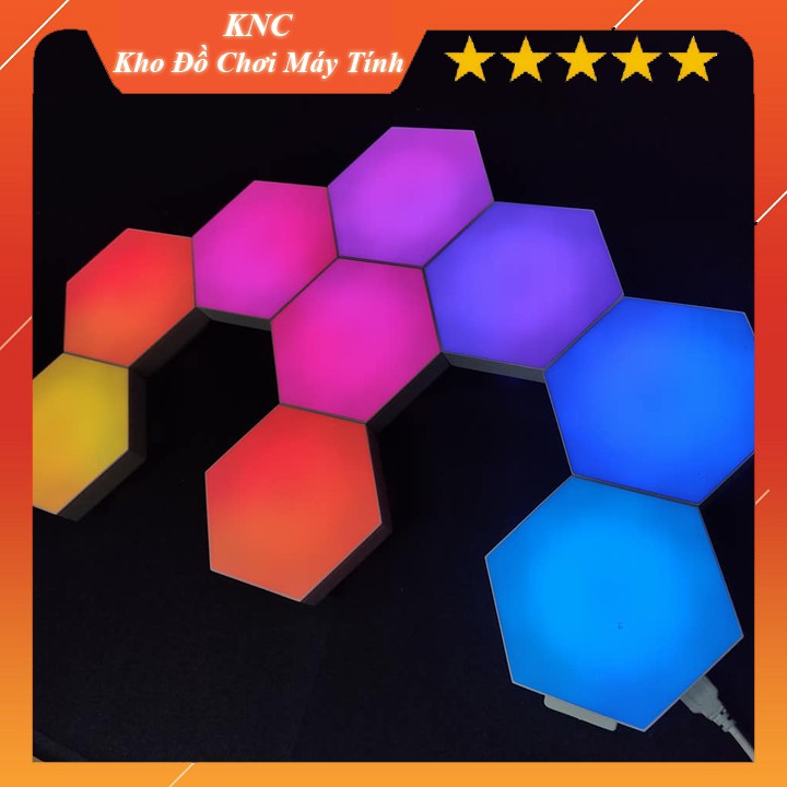 Bộ đèn Hexagonal Modul Led RGB 16 triệu màu, điều khiển và chỉnh màu qua remote hoặc App điện thoại