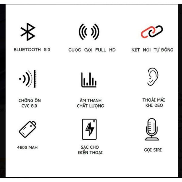 Tai Nghe Bluetooth 5.0 TWS  S11 Kháng Nước  Pin Dự Phòng 4800mAh Tương Thích Cả IOS/Android