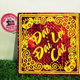 [ SIze lớn] 10 Miếng Giấy dán dưa hấu tết GIẢ NHUNG PHỦ KIM TUYẾN