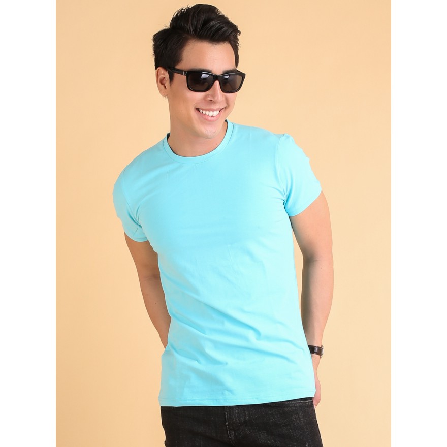 ÁO THUN TRƠN CỔ TRÒN MÀU XANH NGỌC TAY NGẮN NAM NỮ ( CÓ CẢ SIZE EM BÉ ) SMM936