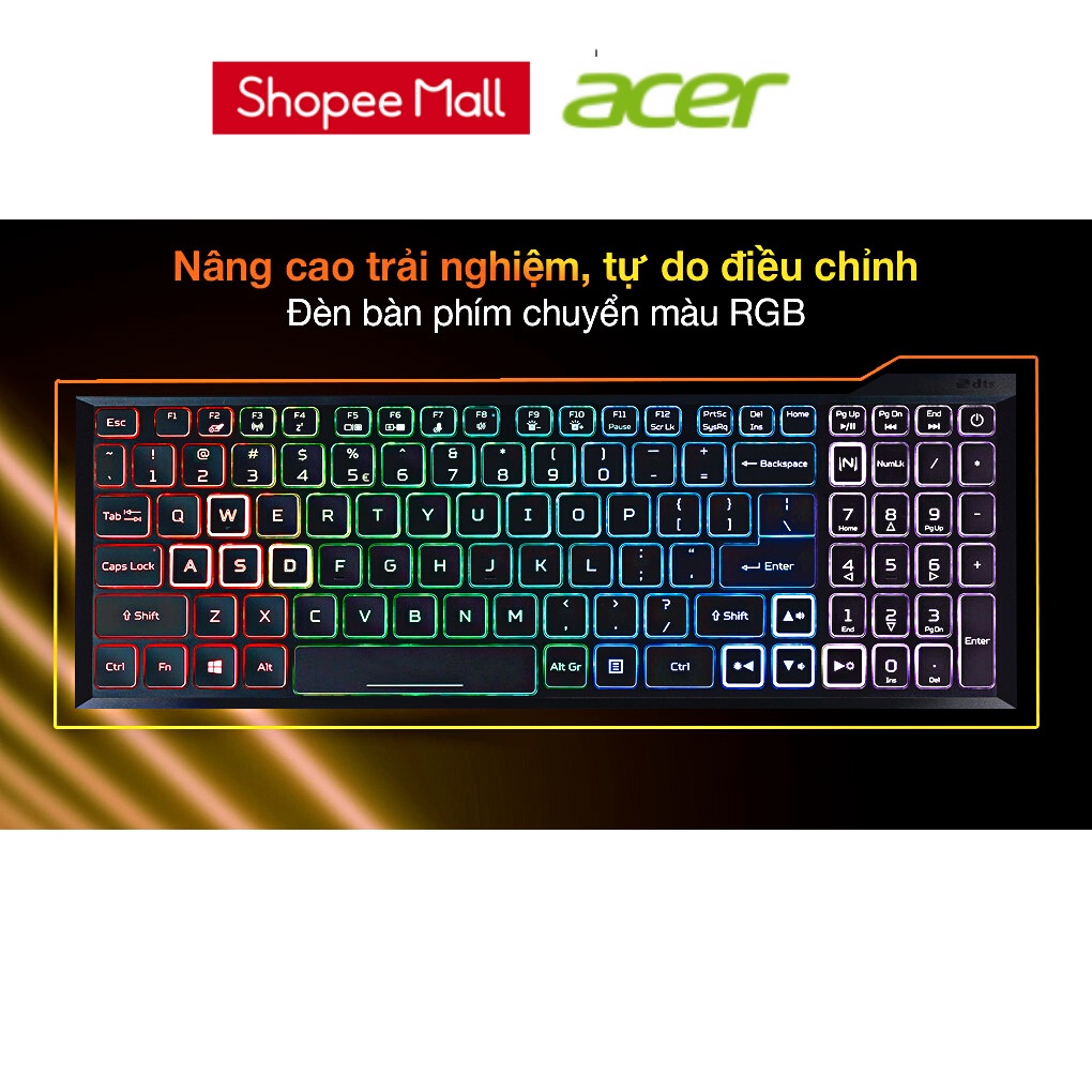 Laptop Acer Nitro 5 Eagle AN515-57-54MV (NH.QENSV.003)/ Black/ Intel Core i5-11400H/ RAM 8GB/ 512GB SSD/GeForce RTX 3050