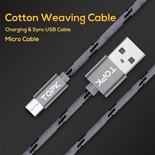 [HOT DEAL] Cáp Sạc Type C Lightning TOPK AN09 Thiết Kế Dây Nylon Bện Bền Chắc 1m