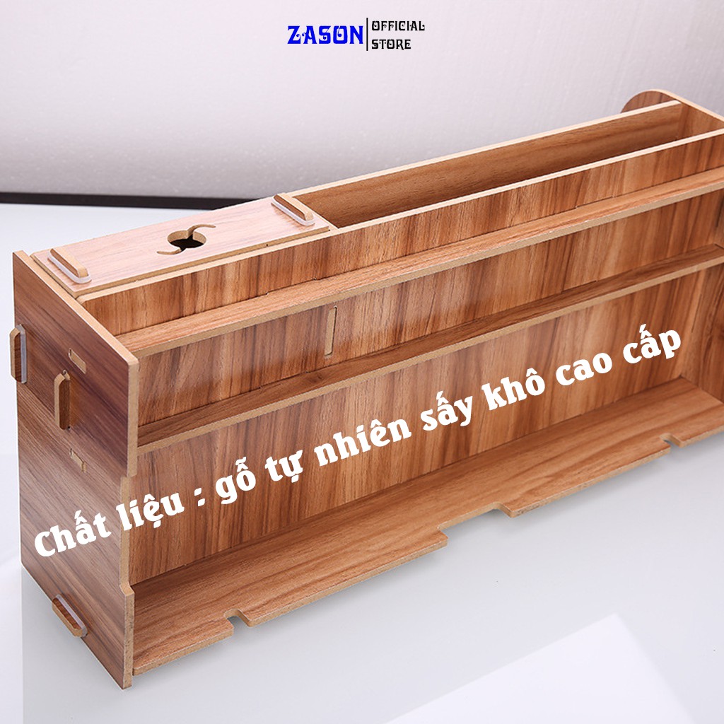 Kệ Gỗ Để Bàn Cho Máy Tính PC &amp; Laptop Chất Liệu Gỗ Tự Nhiên Sấy Khô, Kệ Màn Máy Tính Zason Dễ Dàng Lắp Đặt