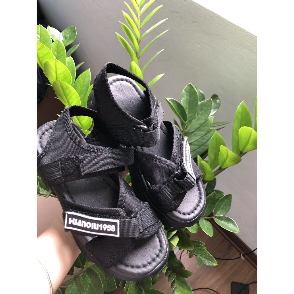 Sandal nữ đế bánh mì Fashion Hàn Quốc đế cao quai họa tiết ô caro và quai chữ Mẫu mới 2023