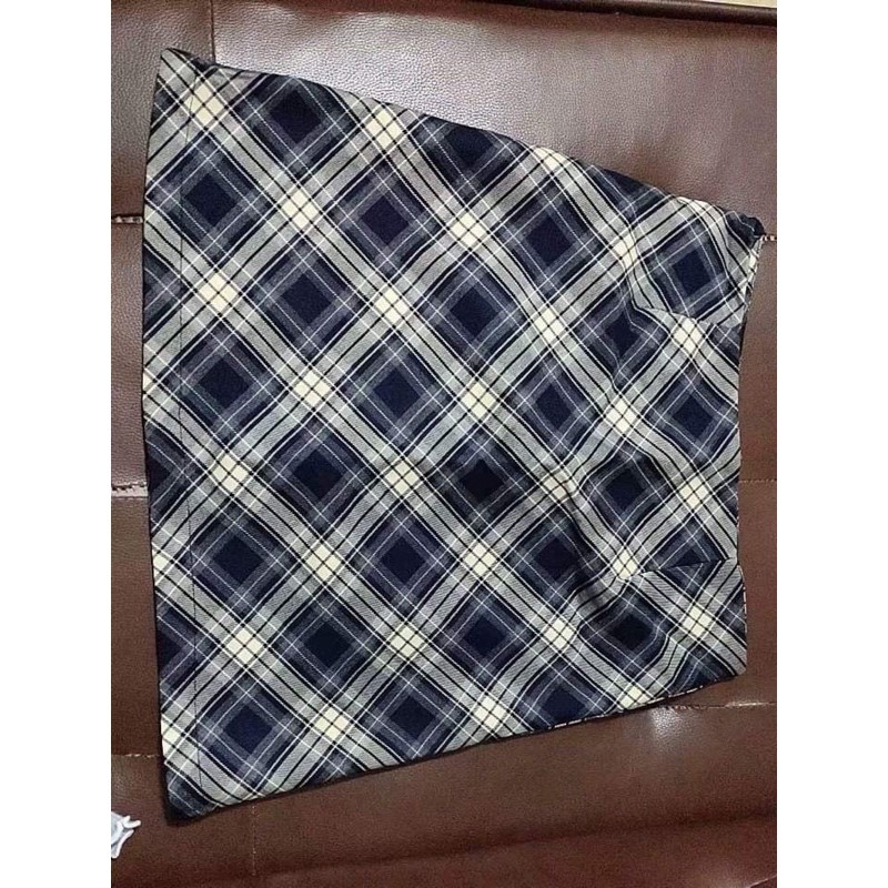 Chân váy kẻ vintage dáng ngắn hàng thu đông