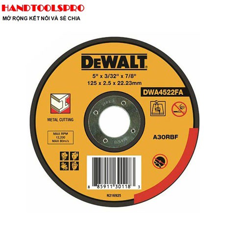 Đá cắt sắt Dewalt DWA4523FA-B1 150X2.5mm