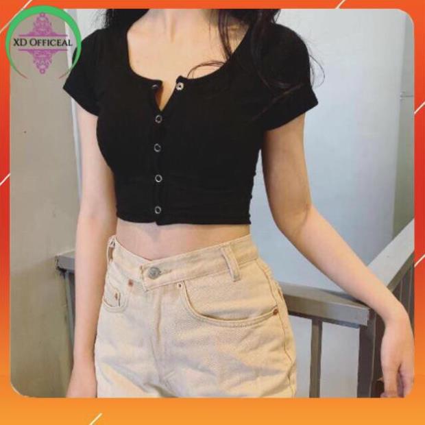 Áo croptop nữ kiểu cúc , áo croptop ôm body siêu xinh Freesize XD_OFFICAEL CR04 | BigBuy360 - bigbuy360.vn