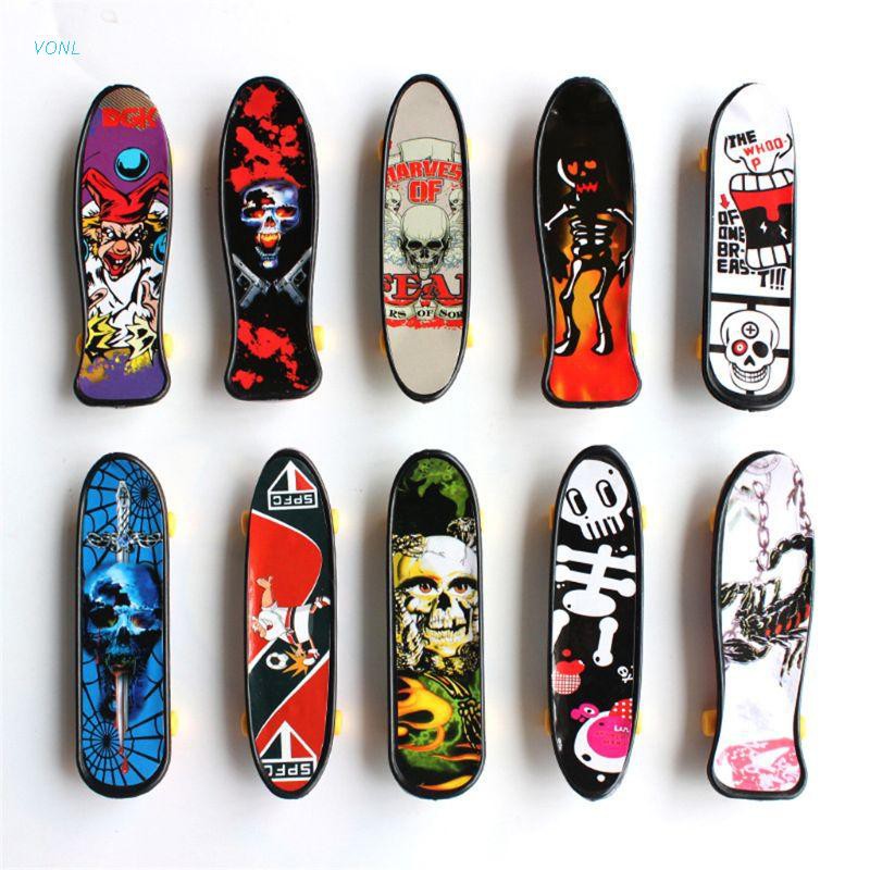 VONL Cool Skull FingerBoard Mini Skateboard Kid Toy Party Favor Gift