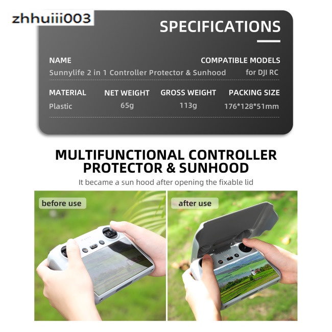 Loa Che Nắng Chống Trầy Xước Bảo Vệ Màn Hình Điều Khiển Dji Mini3 Pro Rc