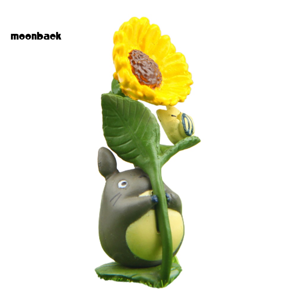 Mô Hình Tượng Ghibli Totoro Hoa Hướng Dương Anime Mịn Màng Trang Trí Tiểu Cảnh Văn Phòng