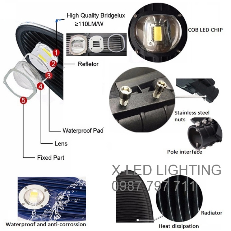 ĐÈN ĐƯỜNG - ĐÈN HÌNH LÁ - ĐÈN CAO ÁP - CÔNG SUẤT LỚN 150w - 200w