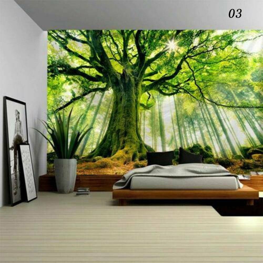 Thảm Treo Tường 130cm X 150cm Hình Phong Cảnh Rừng Mùa Thu Trang Trí Nhà Cửa