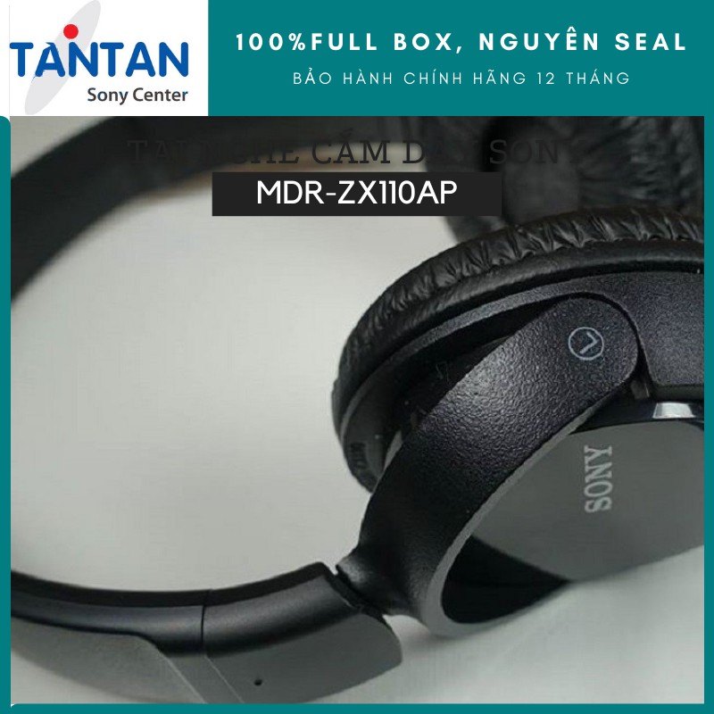 Tai nghe CHOÀNG ĐẦU Sony MDR-ZX110AP | Đầu cắm mạ vàng - Thiết kế gập gọn nhẹ - Màng loa Dynamic - Micro