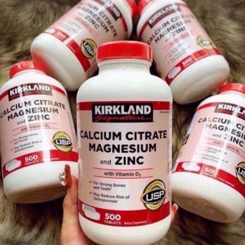 💗🌸[HSD 11/2023] Viên uống Kirkland Calcium Citrate Magnesium and Zinc 500 viên của Mỹ🌸💗