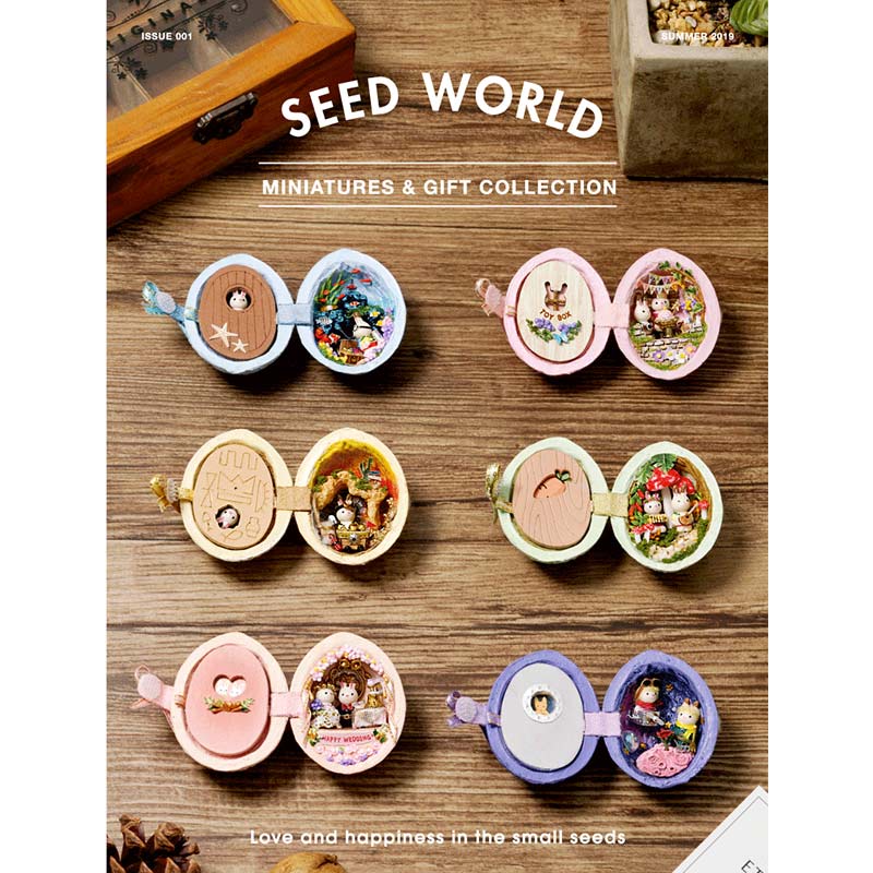 DIY Walnut seed Dollhouse Furniture Miniature Wooden Miniaturas Doll House Box Theatr Toys for Children Birthday Gifts