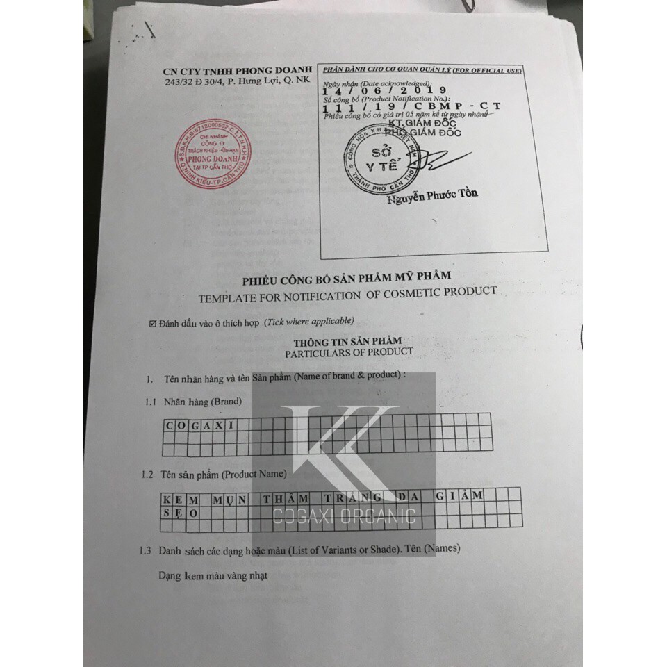 Kem COGAXI 10G 5 dòng vàng