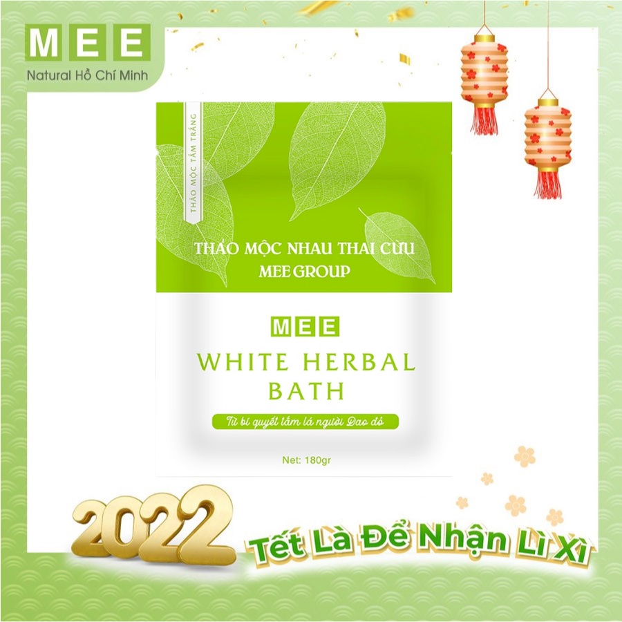 Thảo mộc tắm trắng nhau thai cừu MEE NATURAL - Tắm trắng body dưỡng da trắng hồng, mềm mại White Herbal Bath 180g