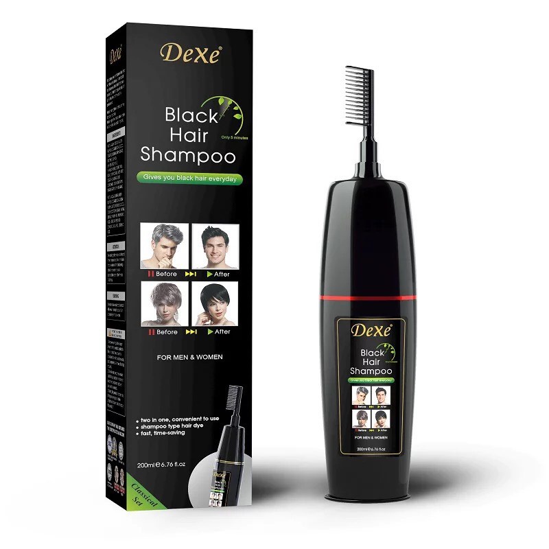 Lược nhuộm tóc phủ tóc bạc thành đen thông minh DEXE (hàng của Anh) sẵn 200ml thuốc nhuộm, nhuộm tóc bạc thành tóc đen t