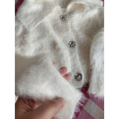 [Có sẵn] [Có ảnh video thật] Áo len lông thỏ áo cardigan tiểu thư sang chảnh A204 | BigBuy360 - bigbuy360.vn
