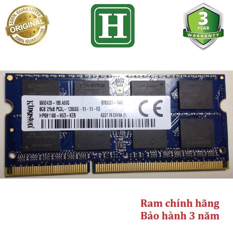 Ram Laptop 8Gb DDR3L bus 1600 tháo máy chính hãng, bảo hành 3 năm