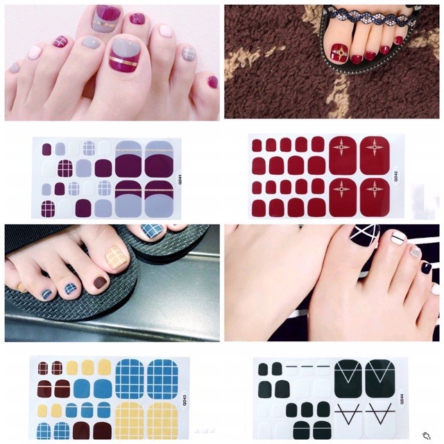 Set dán móng chân nails dán nghệ thuật nhiều màu - có ngay bộ móng đẹp trong 5 phút (Nail wraps / Nail stickers)