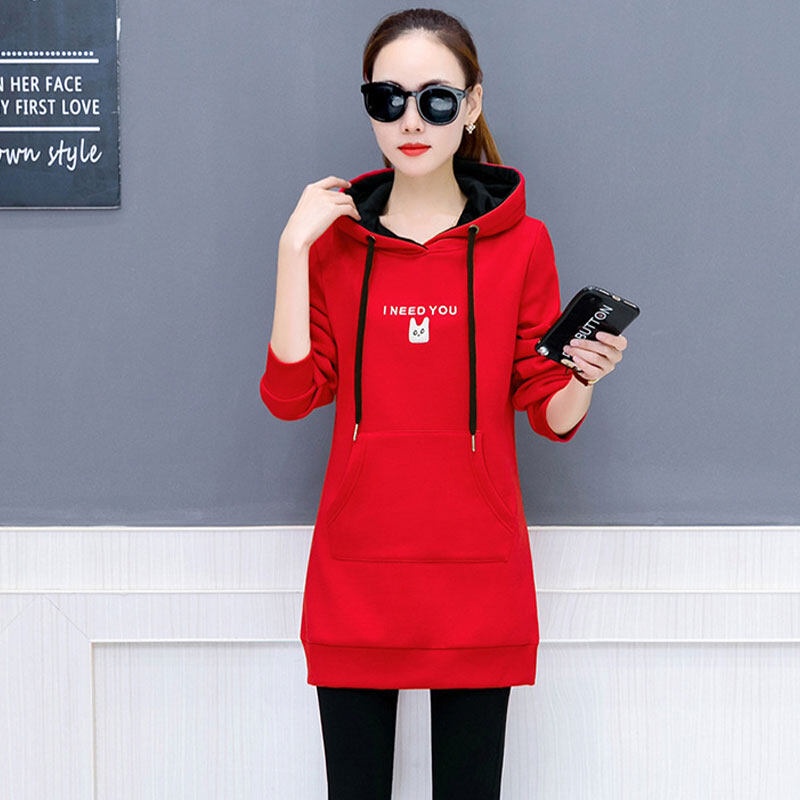 Áo hoodie YEYA dáng rộng thêu chữ phong cách Hàn Quốc thời trang cho nữ
