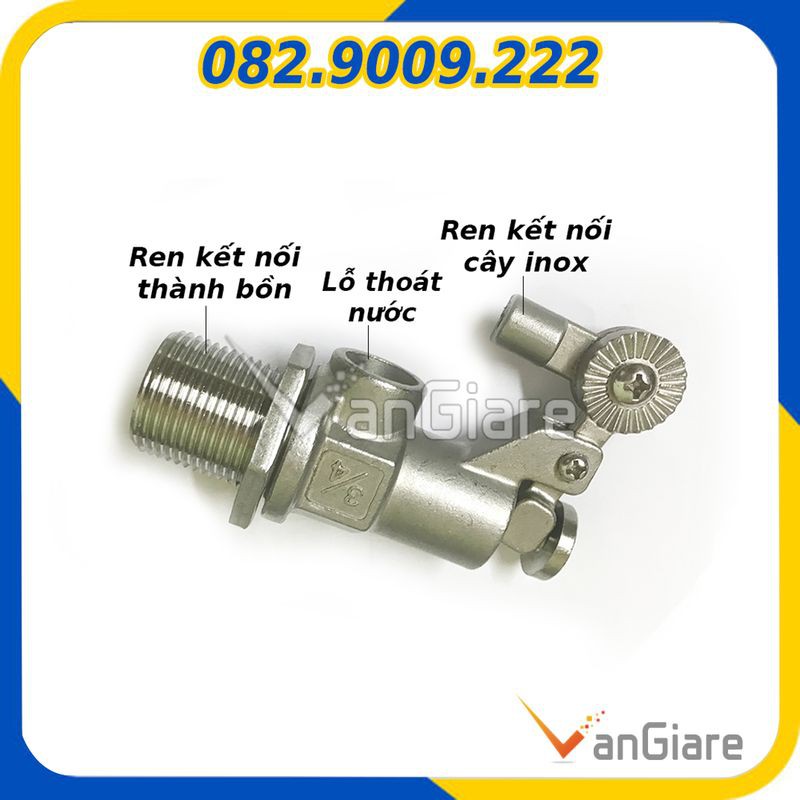 [Loại dầy] Phao cơ inox bồn nước gia đình 21mm, 27mm