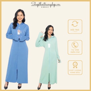 Áo chống nắng nữ toàn thân 2 lớp vải hạt xoàn cao cấp túi khoá , túi zip cao cấp