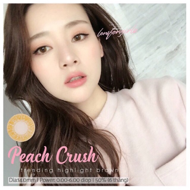 <Sẵn 3 và lẻ độ 1,5-3-3,5-4 độ > Kính áp tròng PEACH CRUSH (Hsd 6 tháng)