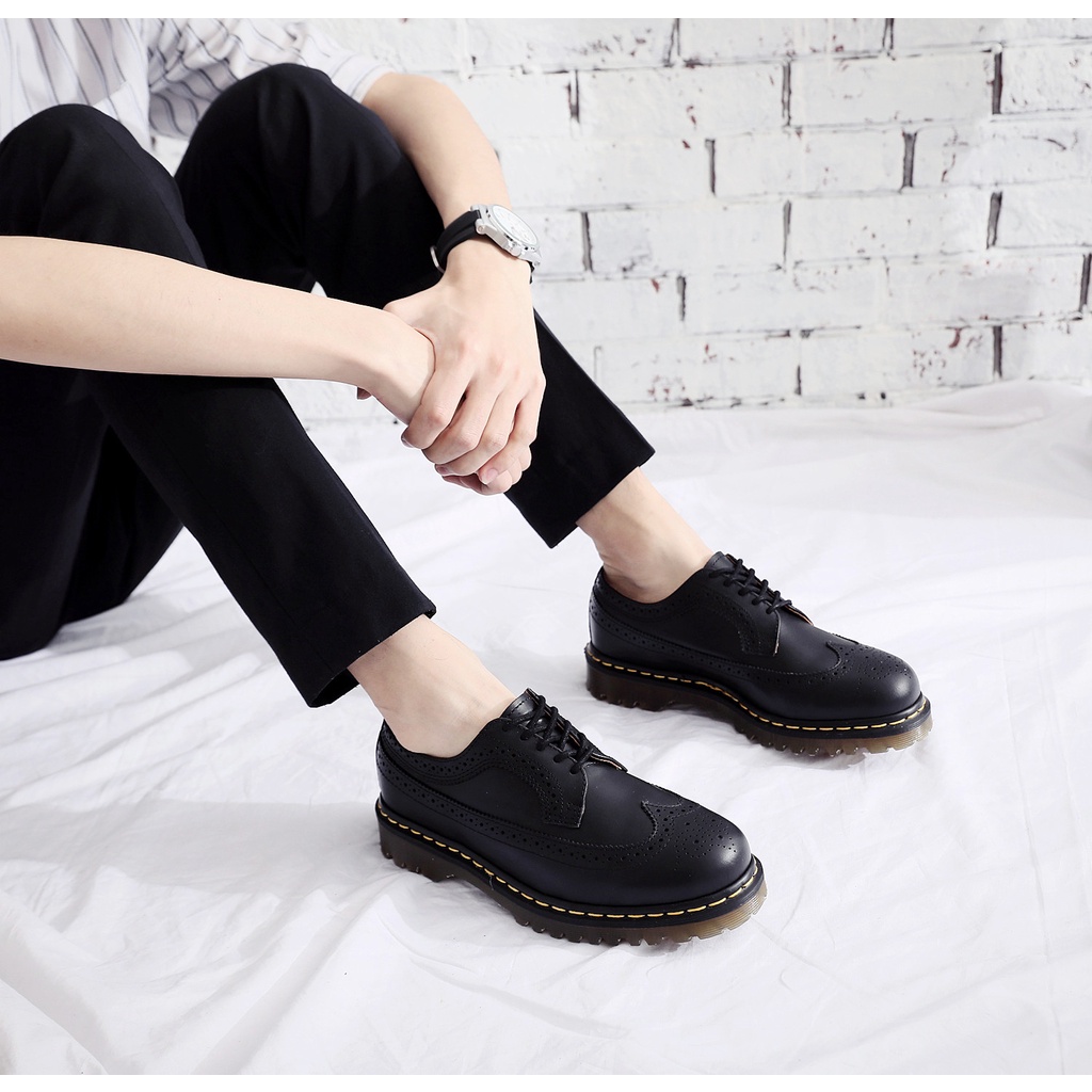 Giày bốt da cổ thấp Dr.Martens Air Wair 3989 thời trang cho nam và nữ size 35-46