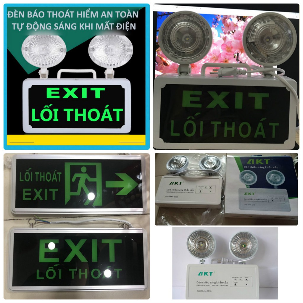 [XÃ KHO] BẢNG EXIT CÓ ĐÈN - ĐÈN BÁO EXIT,  ĐÈN SỰ CỐ SÁNG KHI MẤT ĐIỆN [HCM]