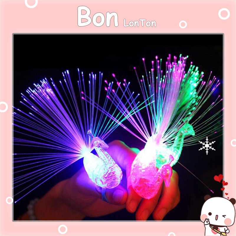 Đồ chơi trẻ em - Nhẫn con công đèn LED 7 màu tuyệt đẹp ( Phát màu ngẫu nhiên )