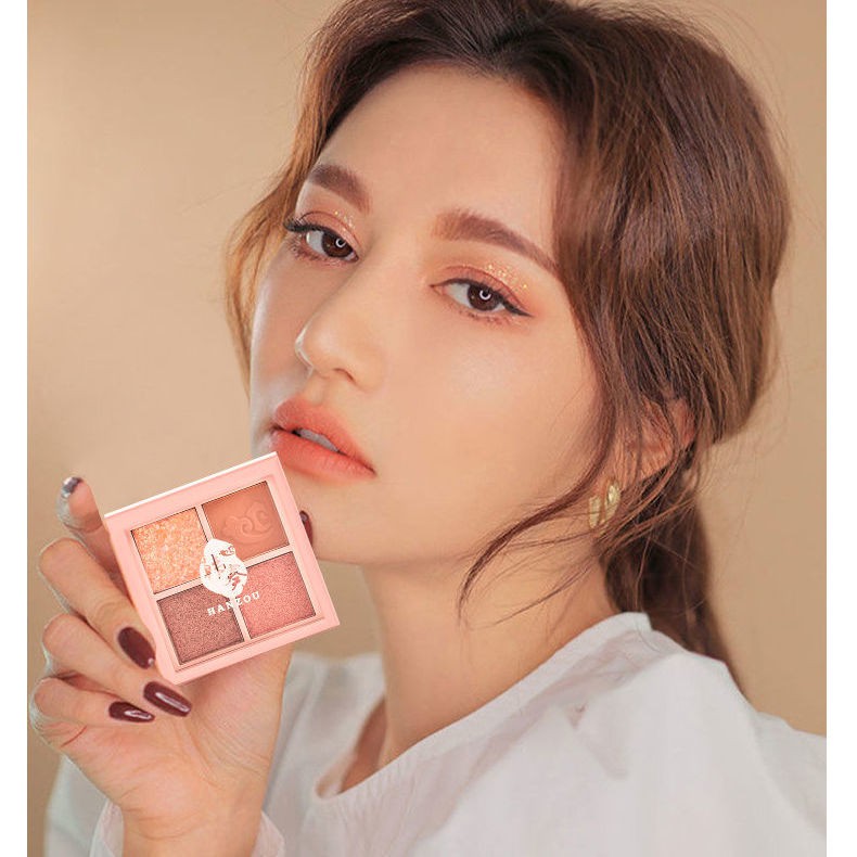 Bảng Phấn Mắt Bóng Lưu vực Exquisite eyeshadow palette does not take off make-up glittering daily pearlescent super glitter powder net red with the same brush cheap student ins