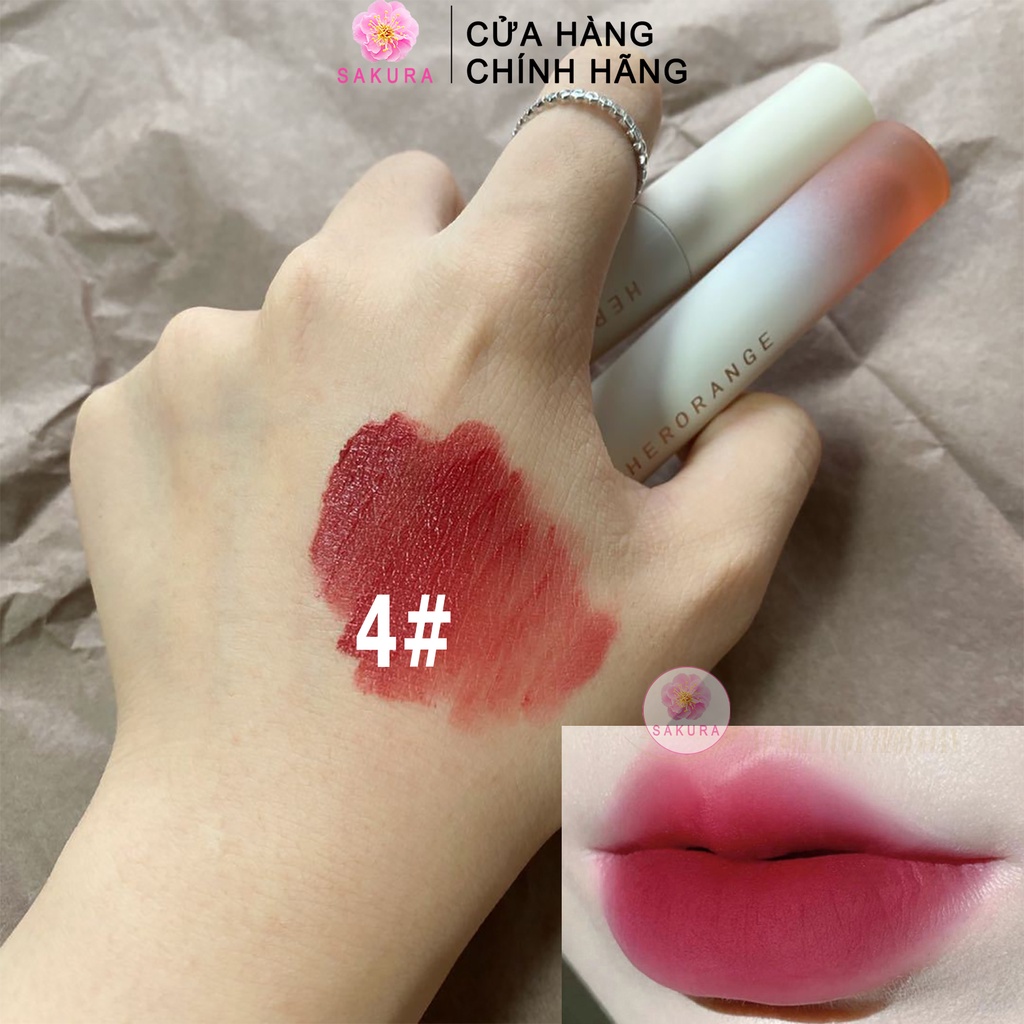 Son kem nhung lì môi Herorange xinh xắn dưỡng ẩm mềm mịn lâu trôi cao cấp nội địa trung SAKURA | BigBuy360 - bigbuy360.vn