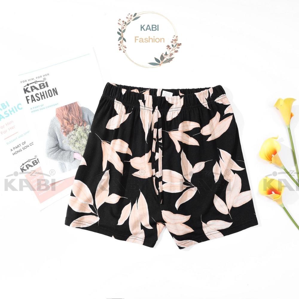 Quần đùi nữ KABI quần short ngắn thun cotton mặc nhà mặc ngủ hoa văn không túi thoáng mát dễ thương