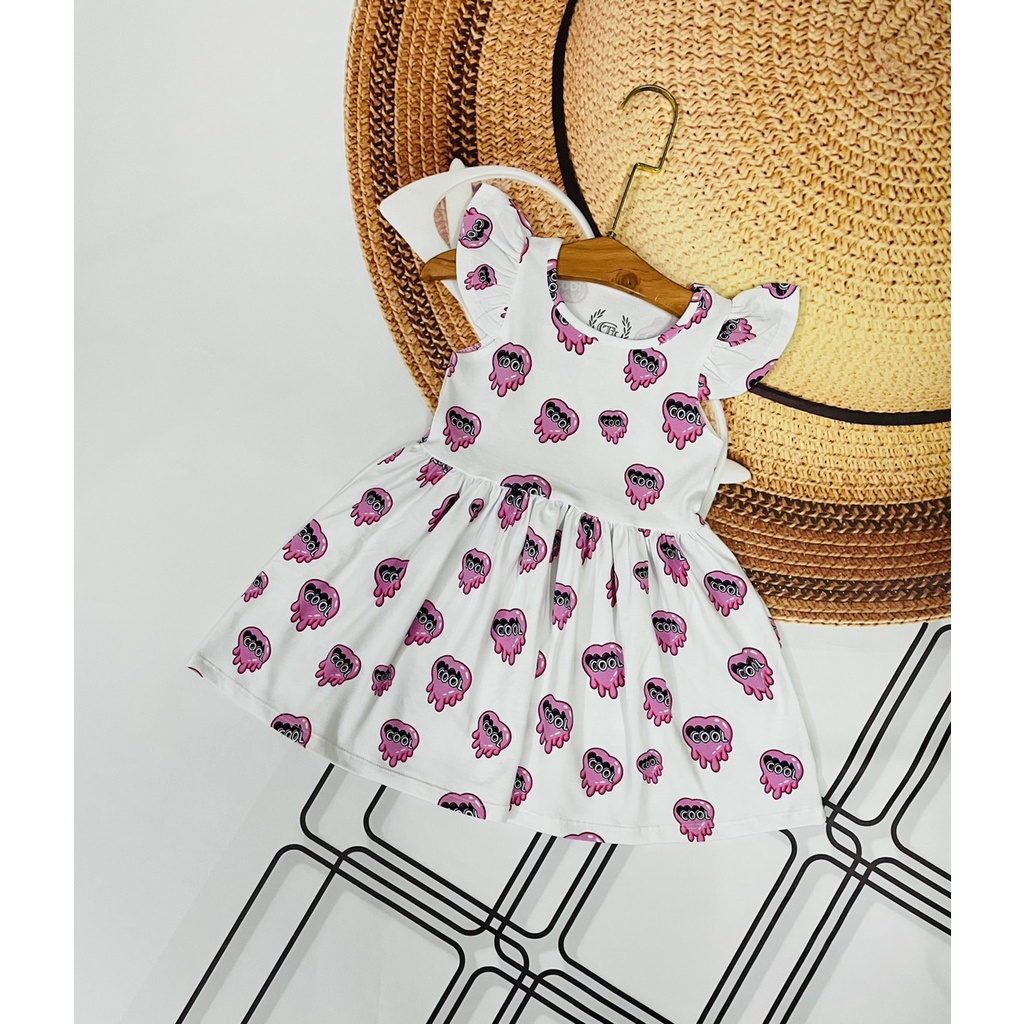 CHỌN MẪU link 1- Váy cho bé tay hến cánh tiên, đầm bé gái không tay cotton xuất dư, thun lạnh mềm mát đồ bộ shop NEM