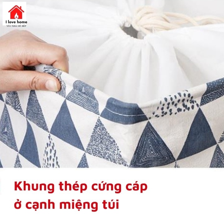 Túi đựng chăn màn quần áo đa năng vải canvas, giỏ vải đựng đồ cá nhân vintage cỡ lớn có quai xách