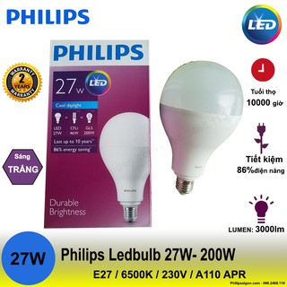 Bóng đèn Philips LEDBulb 27W - 200W E27 6500K 230V A110 APR