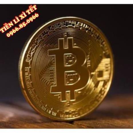 Đồng Xu Bitcoin Mạ Vàng 24k có hộp đựng