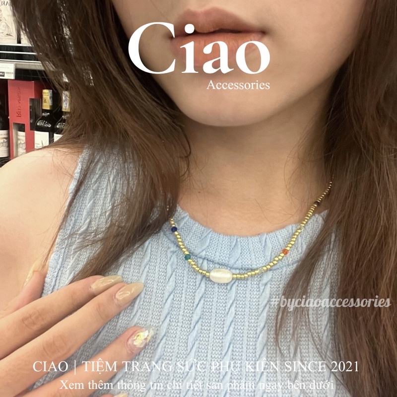 [HOẢ TỐC 1H] Dây chuyền/ Vòng cổ hạt cườm kết hợp hạt trai nước ngọt thiết kế mới lạ Olivia Ciao