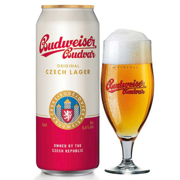 Log 6 lon bia  Budweiser Budvar 500ml - Tiệp