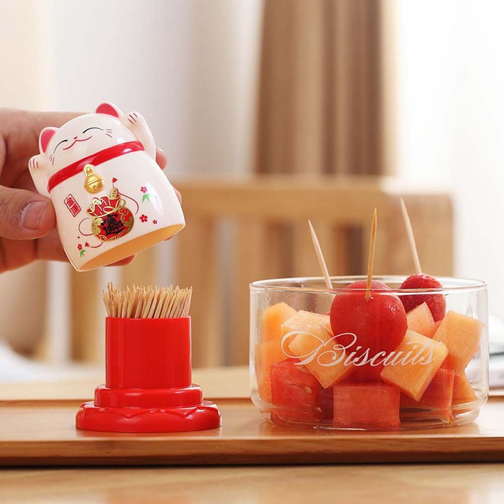 Hộp Đựng Tăm Xỉa Răng Hình Mèo Hoạt Hình Nhiều Màu Chất Lượng Cao